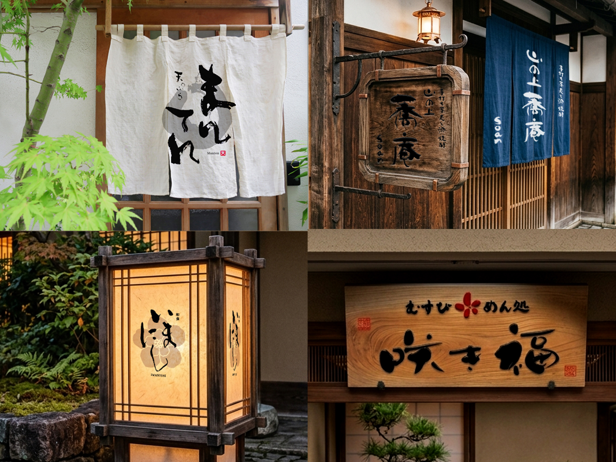 筆文字ロゴデザイン看板3